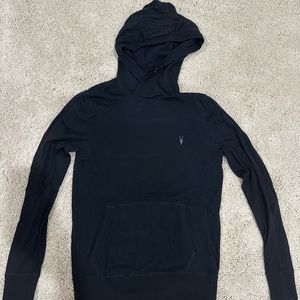 All Saints Mode Merino Pullover Hoodie Sweatshirt Black XS